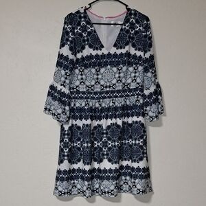 Eliza J Black and White Bell Sleeve Sundress